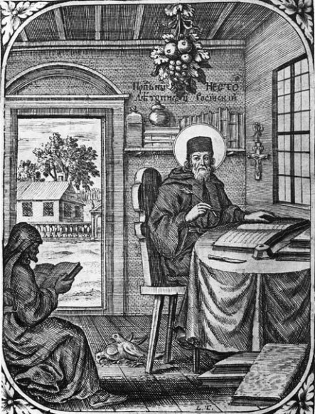 Image - Leontii Tarasevych: Nestor the Chronicler; Kyivan Cave Patericon  (1702).